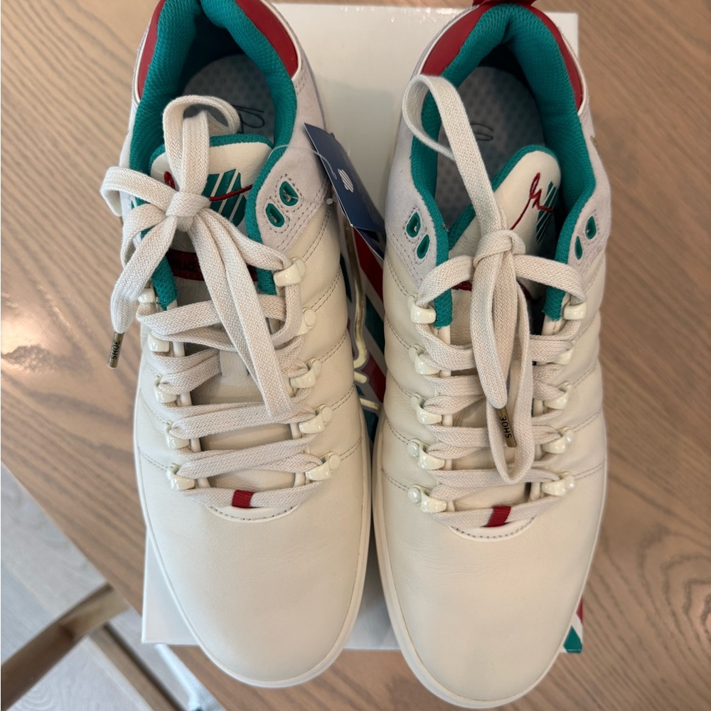 KSWISS x GaryVee Cream and Teal Athletic Shoes